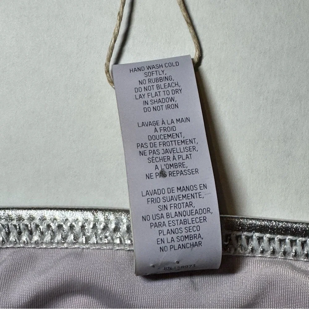Skims Nickel (Silver Metallic) Bandeau Bikini Top size 3X NWT